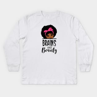 Brains and Beauty Kids Long Sleeve T-Shirt